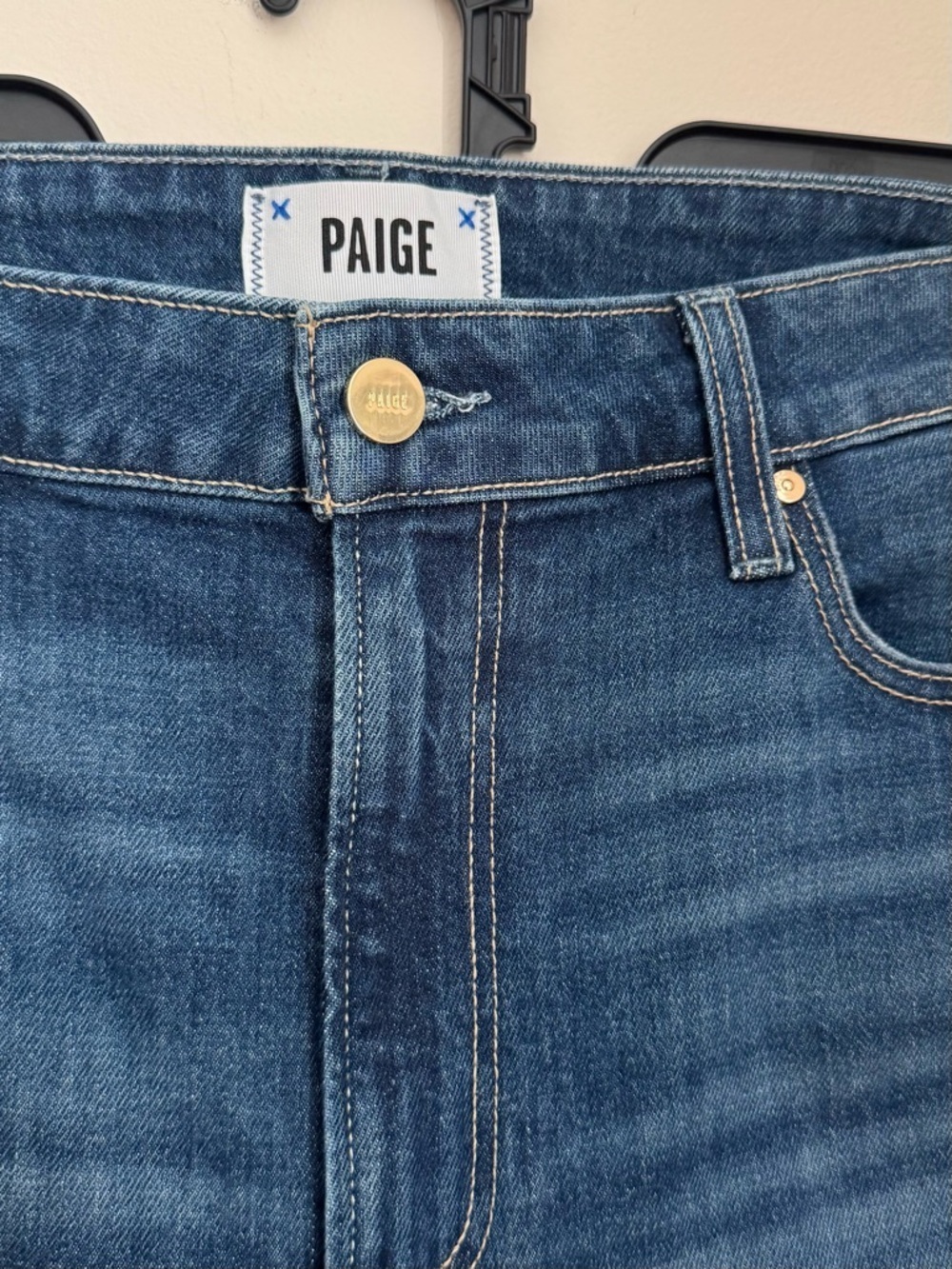 PAIGE Leenah Ankle High Rise Trouser Leg Jeans Raw Hem Size 30 Saint Tropez NWT - Picture 5 of 9